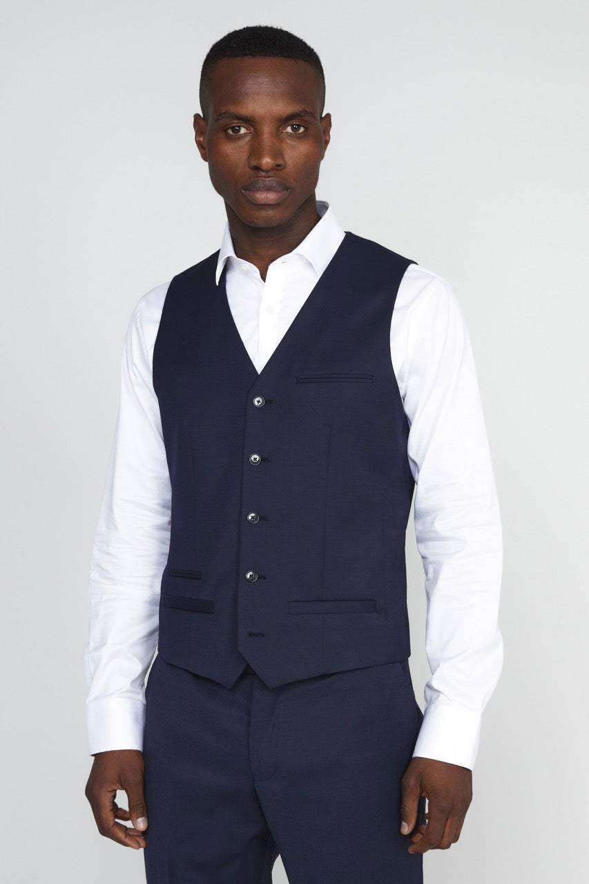 Breck Stretch Suit Vest Dark Navy