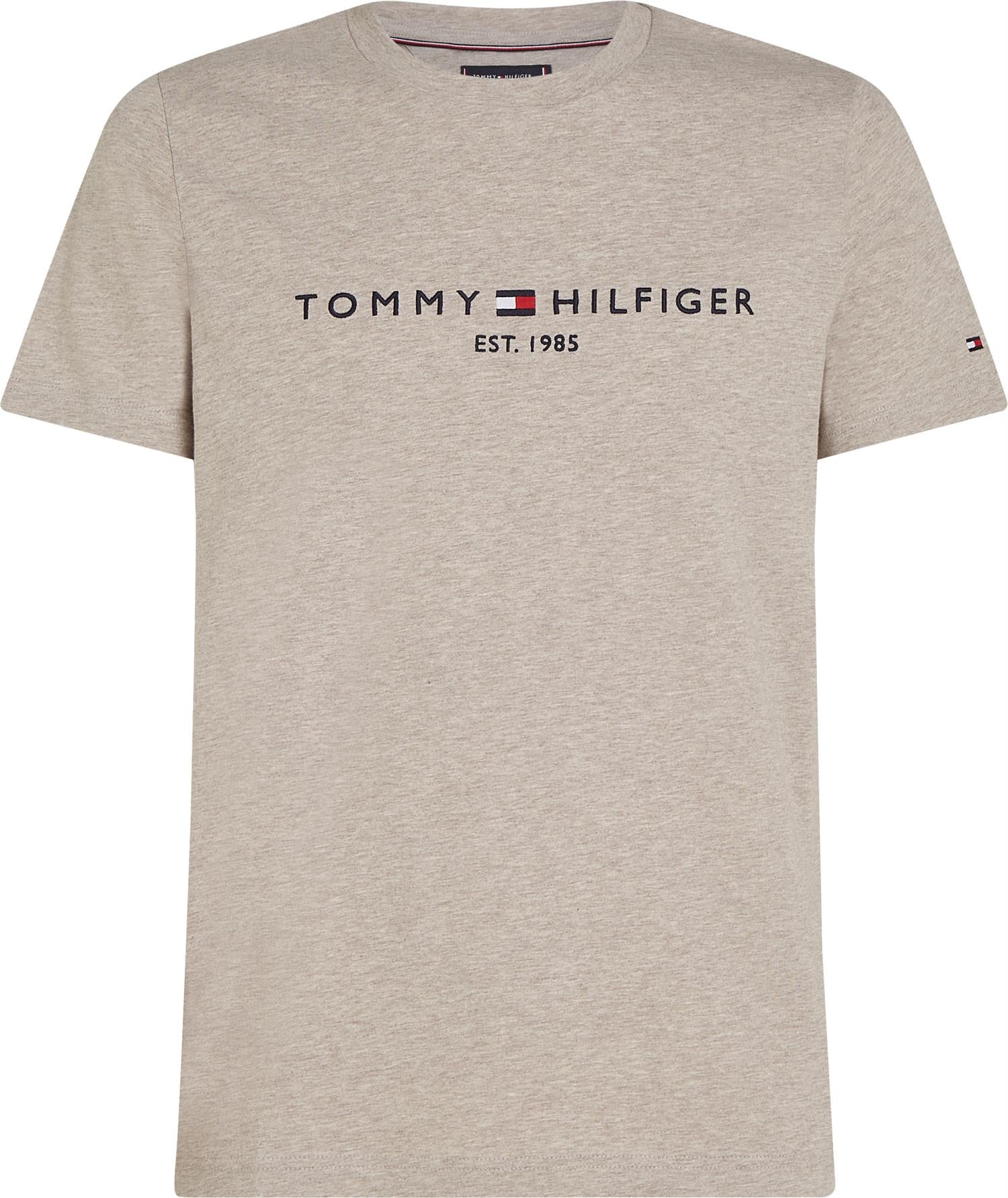 TOMMY LOGO TEE Heathered Pebble