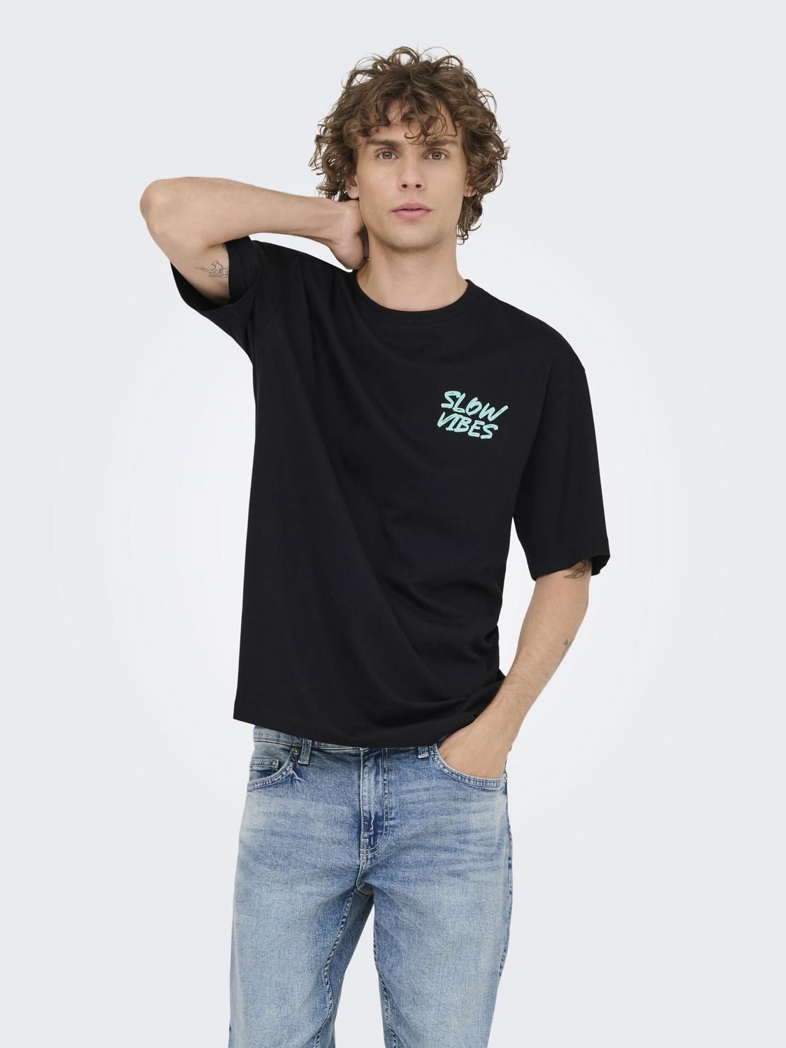 Onsfrank Rlx Ss Tee Noos Black Slow Vibes