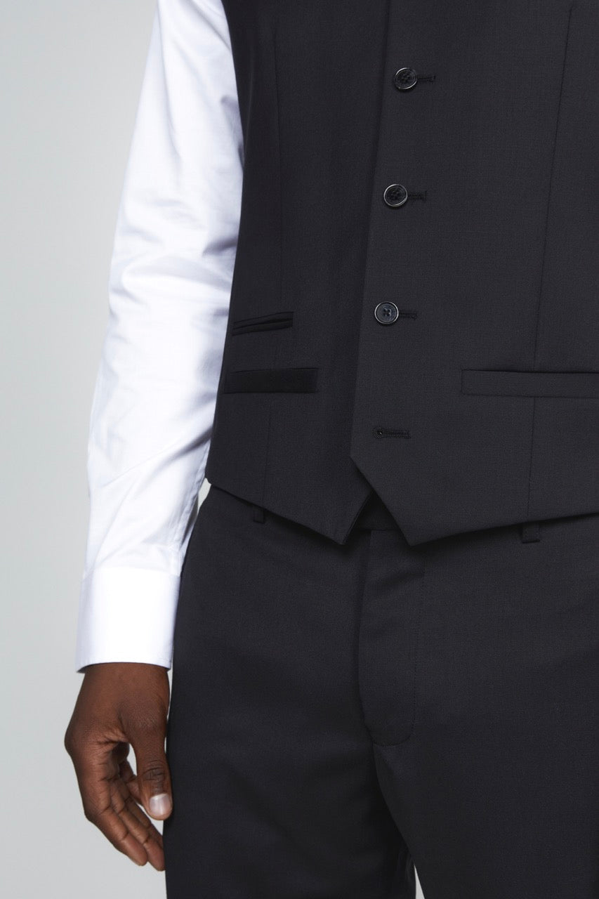 Breck Stretch Suit Vest Black