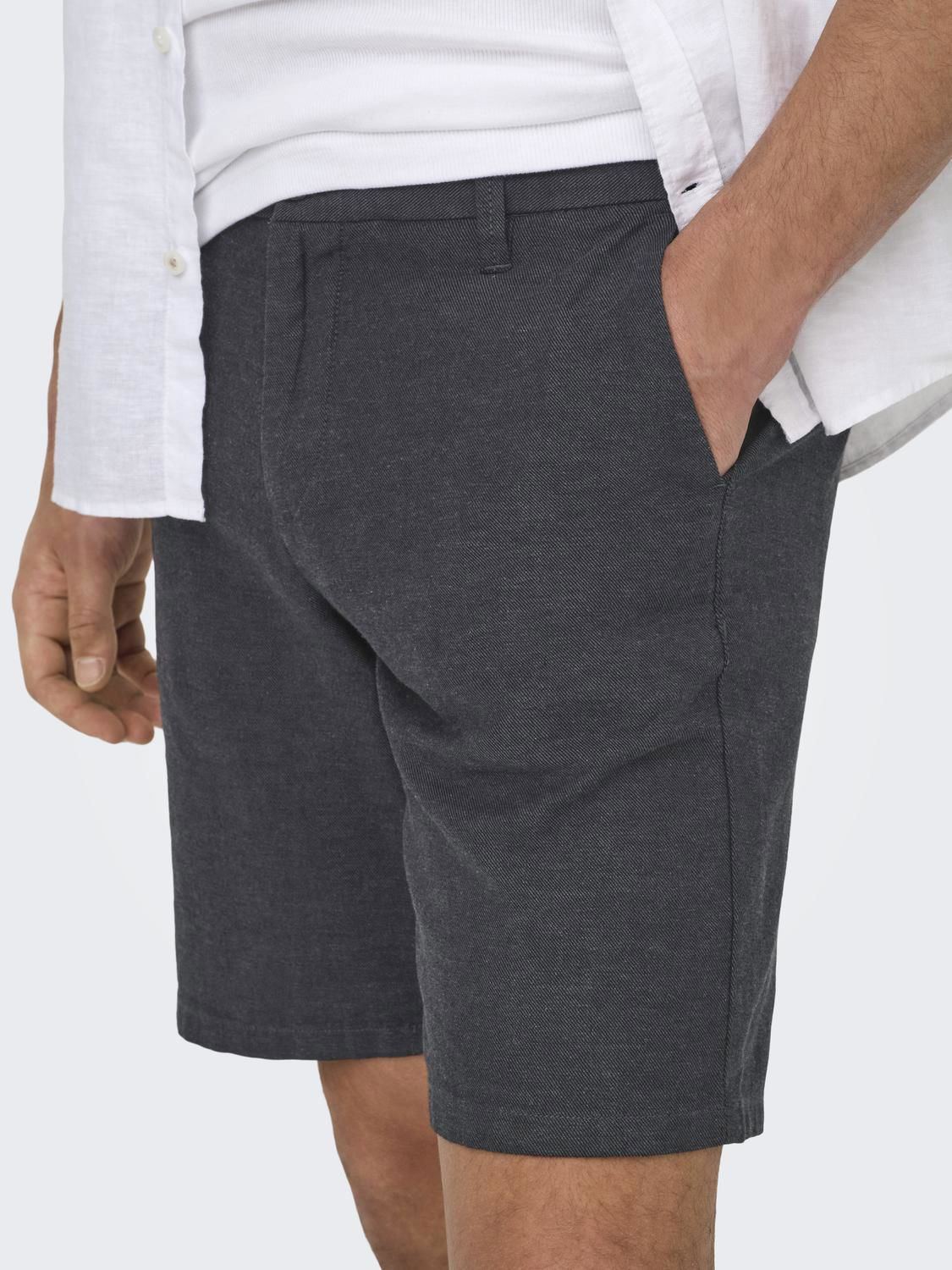 Onsmark 0011 Cotton Linen Shorts Noos Black