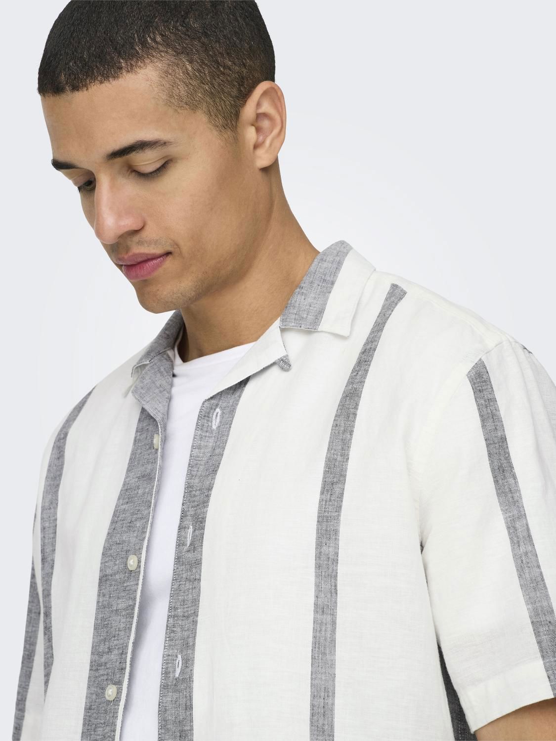 Onscaiden Life Stripe Res Linenblendnoos Cloud Dancer