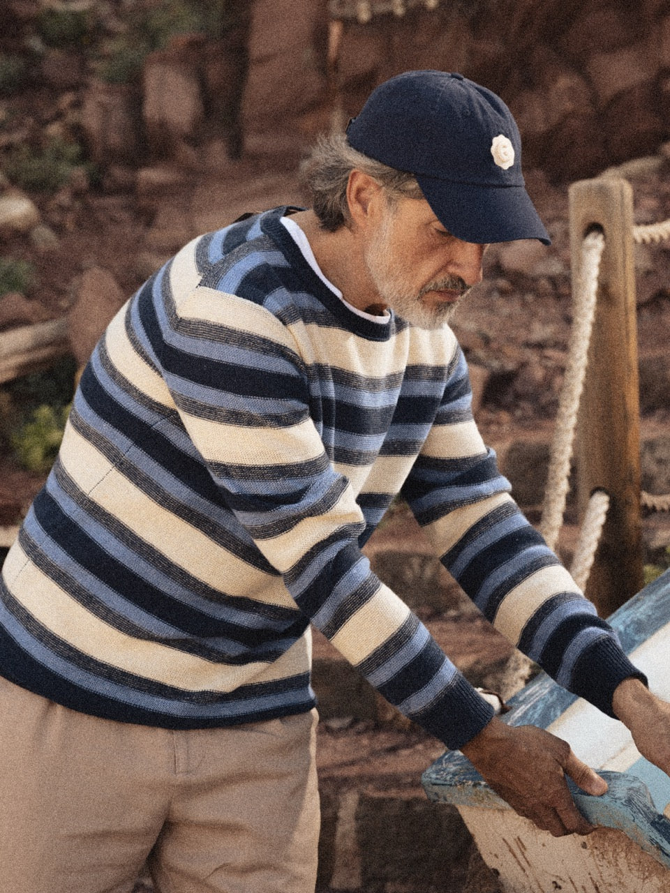 Mmglaporte Linen Crew Neck Knit Navy