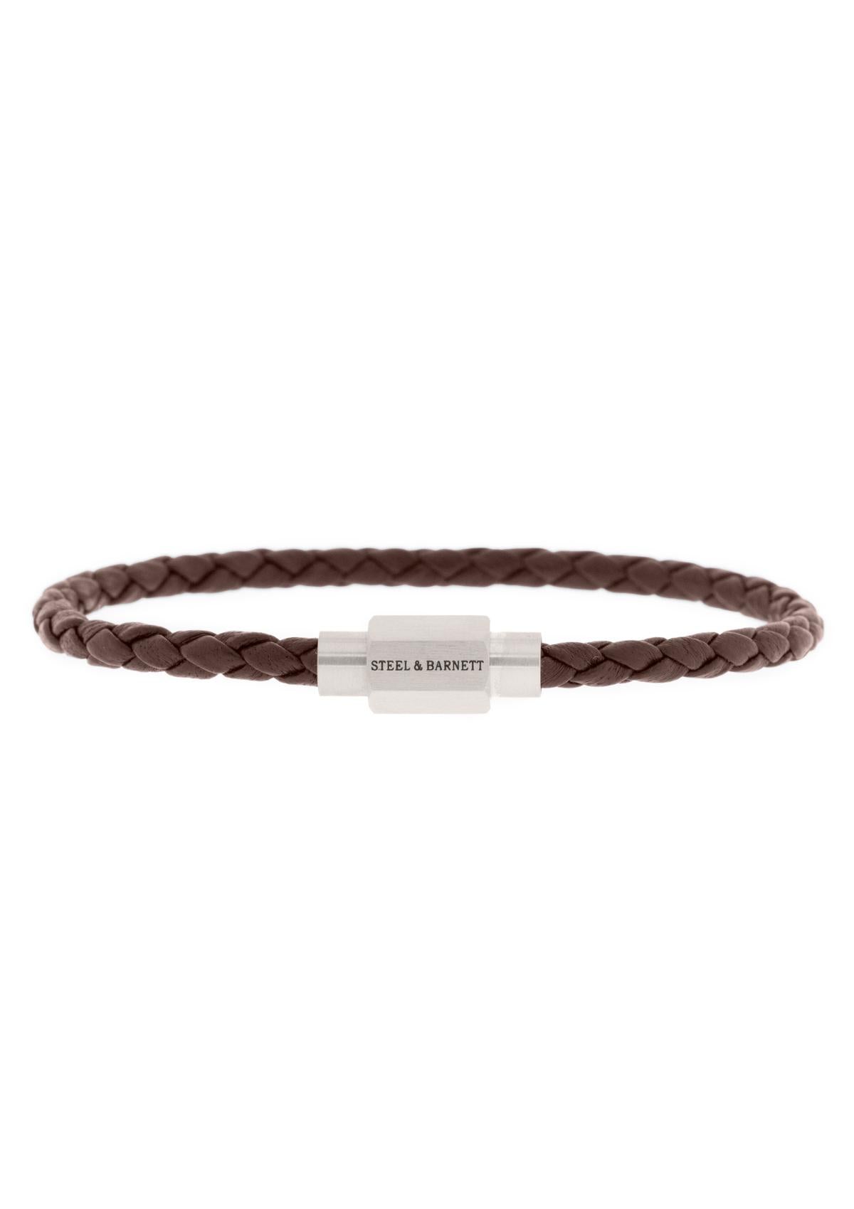 Leather Bracelet Luke Landon Brown | Silver