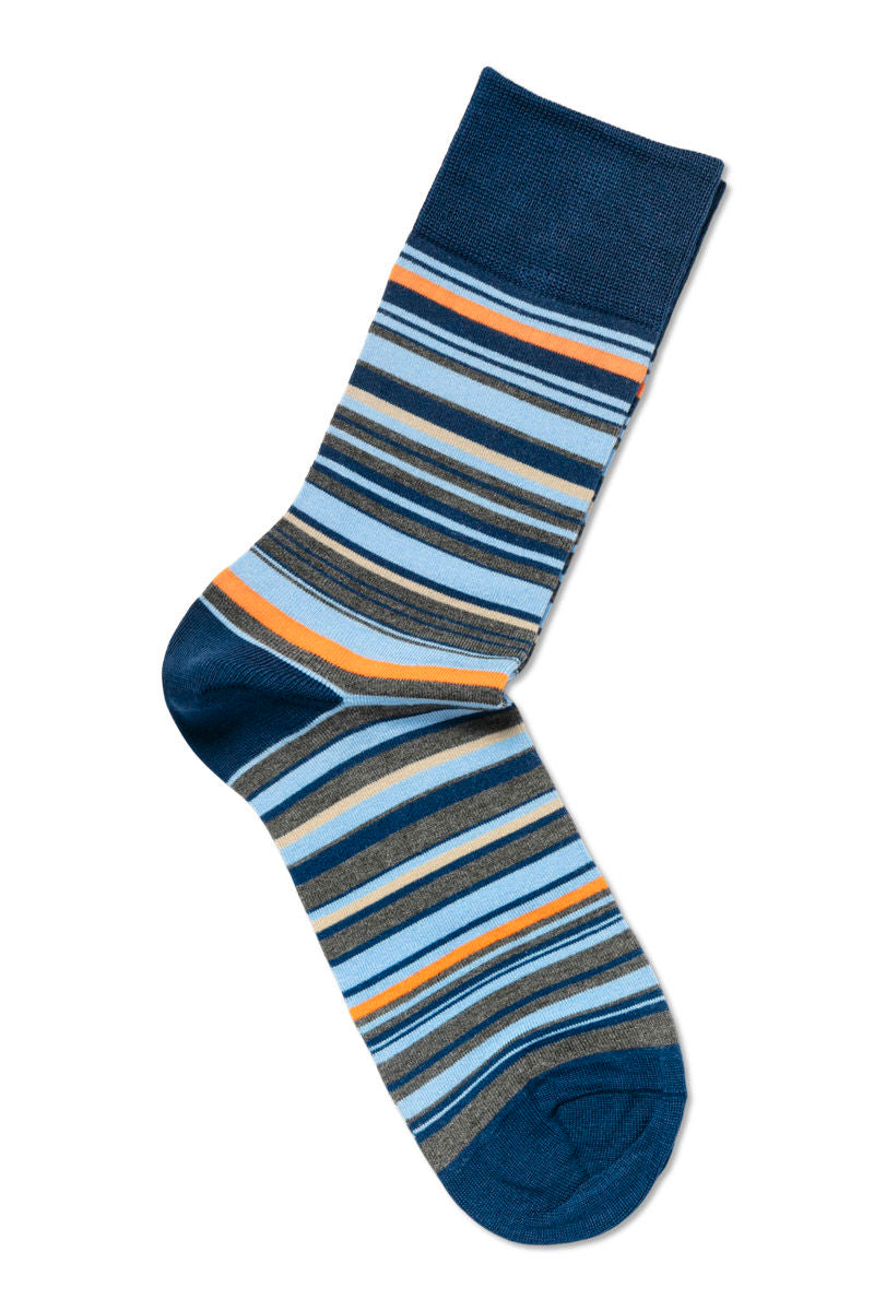 Eton Bamboo Multi stripe Socks Navy/Beige