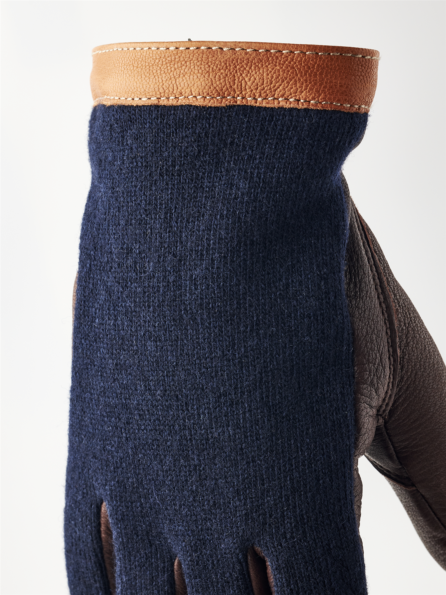 Deerskin wool Tricot Navy/Chocolate