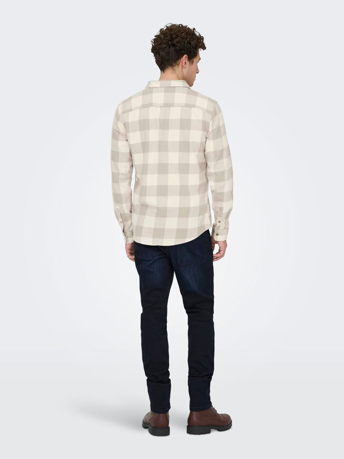 Onsgudmund Ls Checked Shirt Noos Antique White