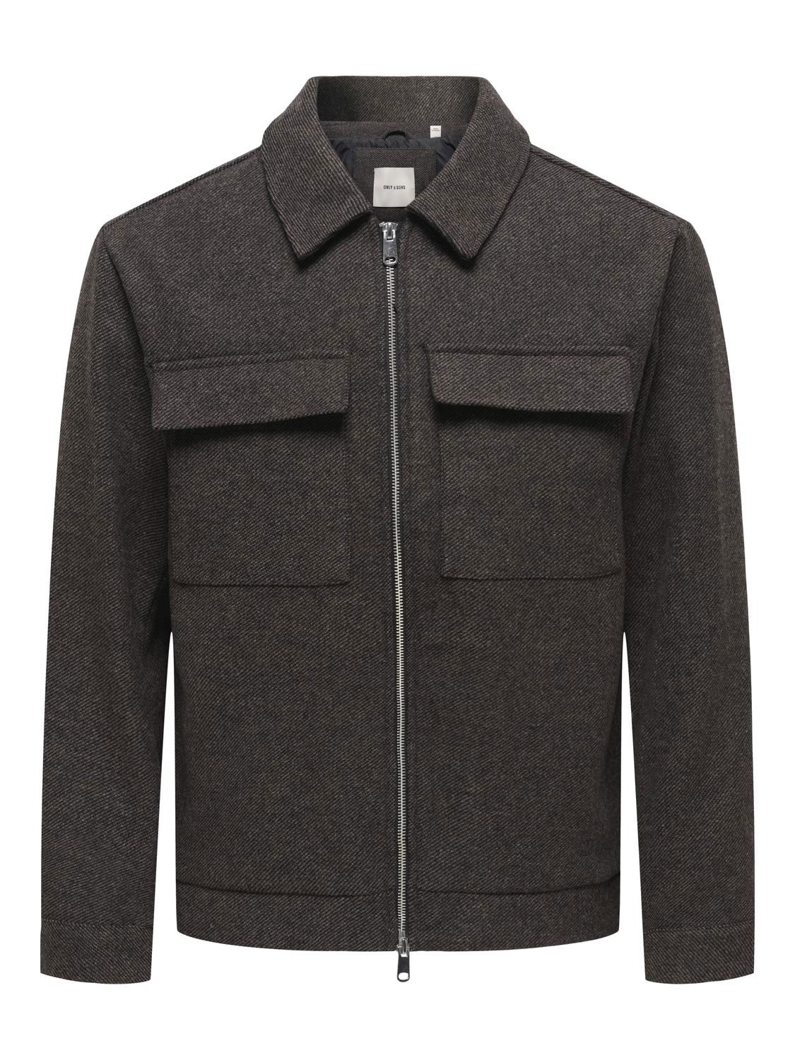 Onsrush Wool Jacket Otw Frml Noos Dark Grey Melange