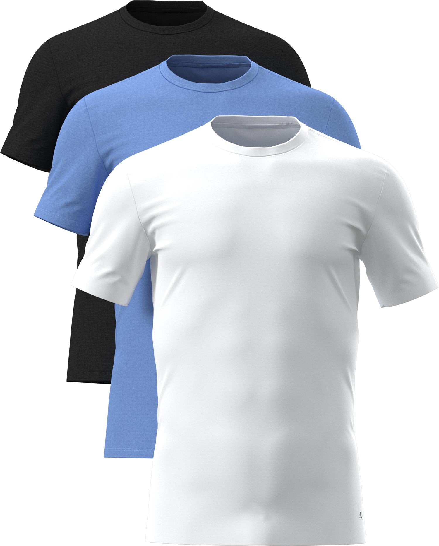 S/s Crew Neck 3pk Black W Blue Descent Emb/Blue Desce