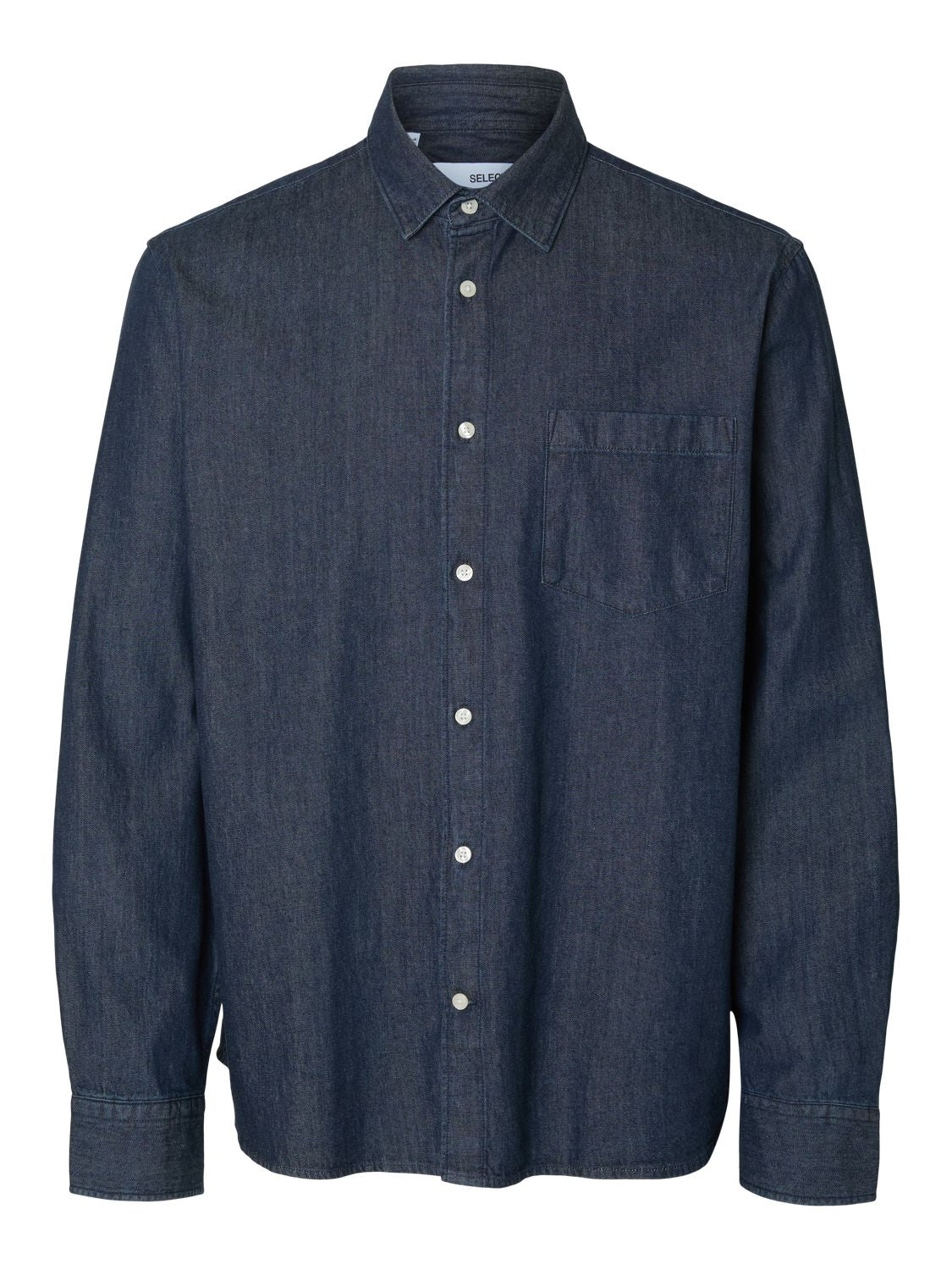 Slmregclaus Carlo Denim Ls Shirt Noos Dark Blue Denim