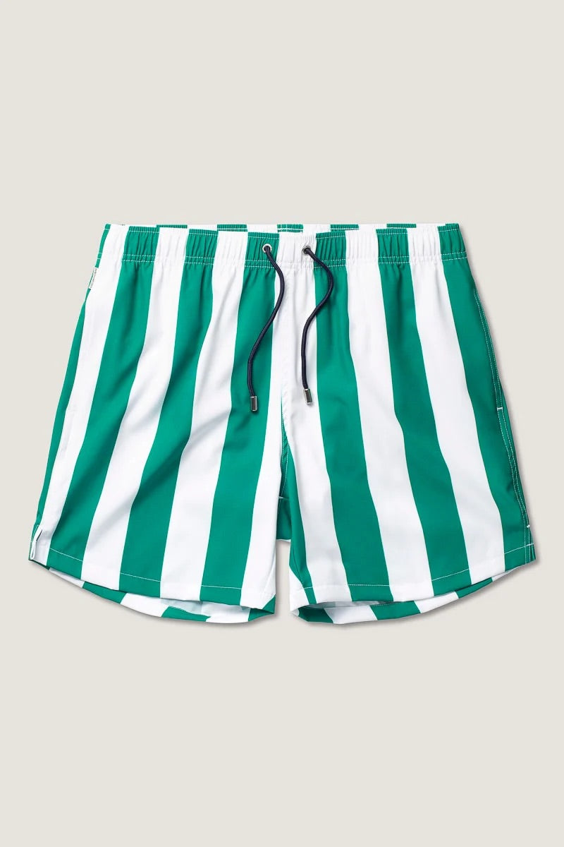 Classic Retro Stripe Peacock/White