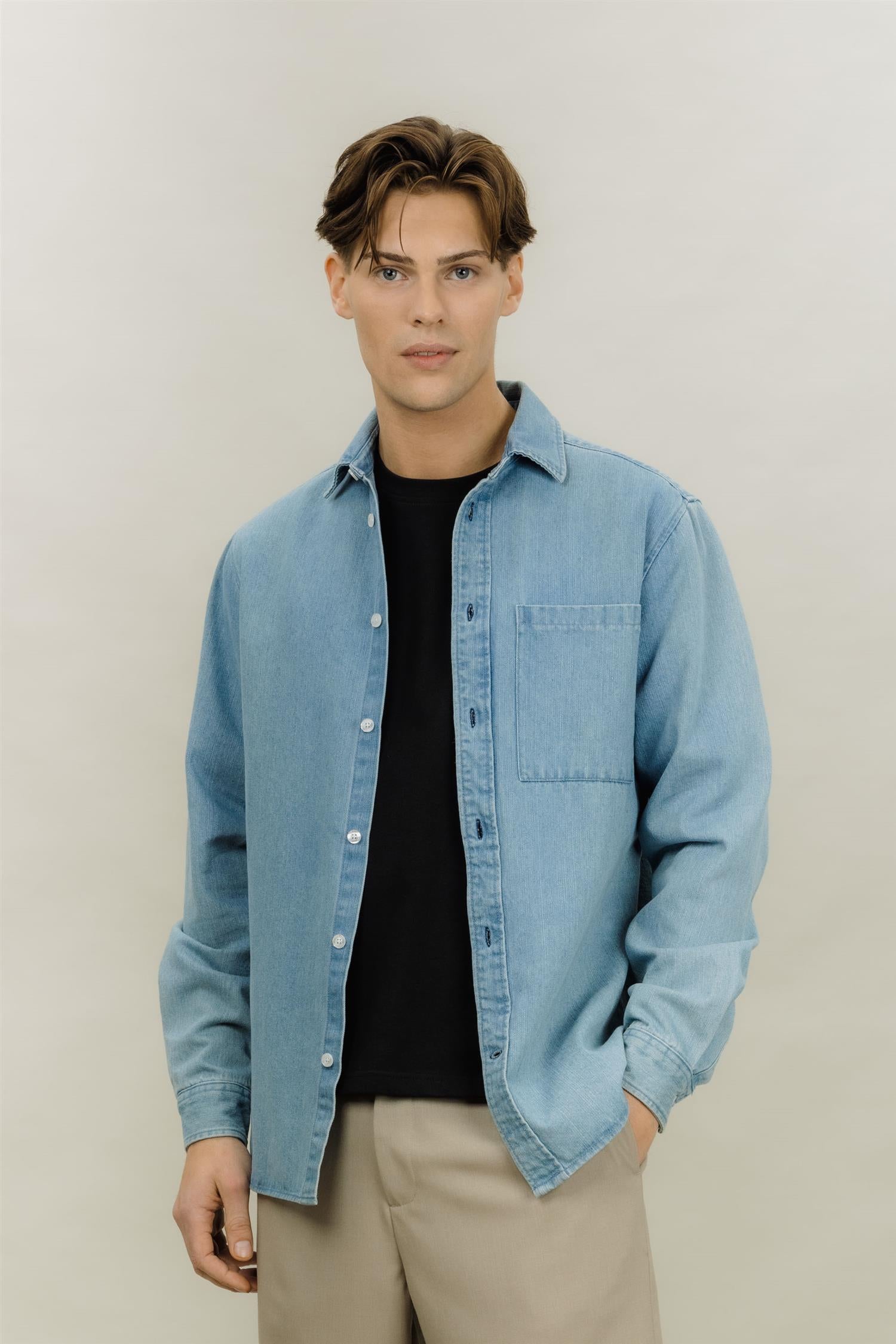 Rocco Ls Shirt Light Blue Denim