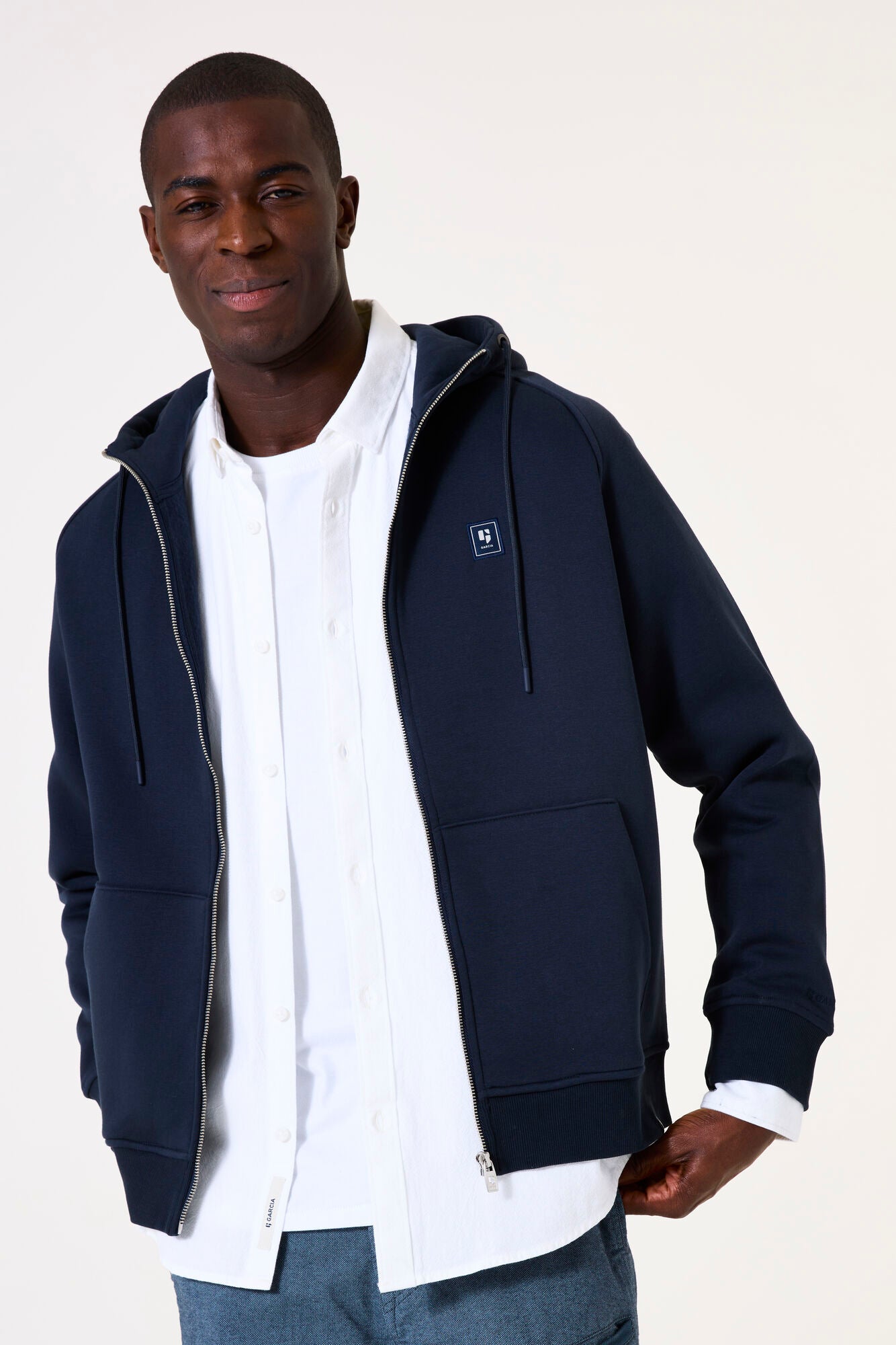 H51066 men´s sweat cardigan Deep Ink