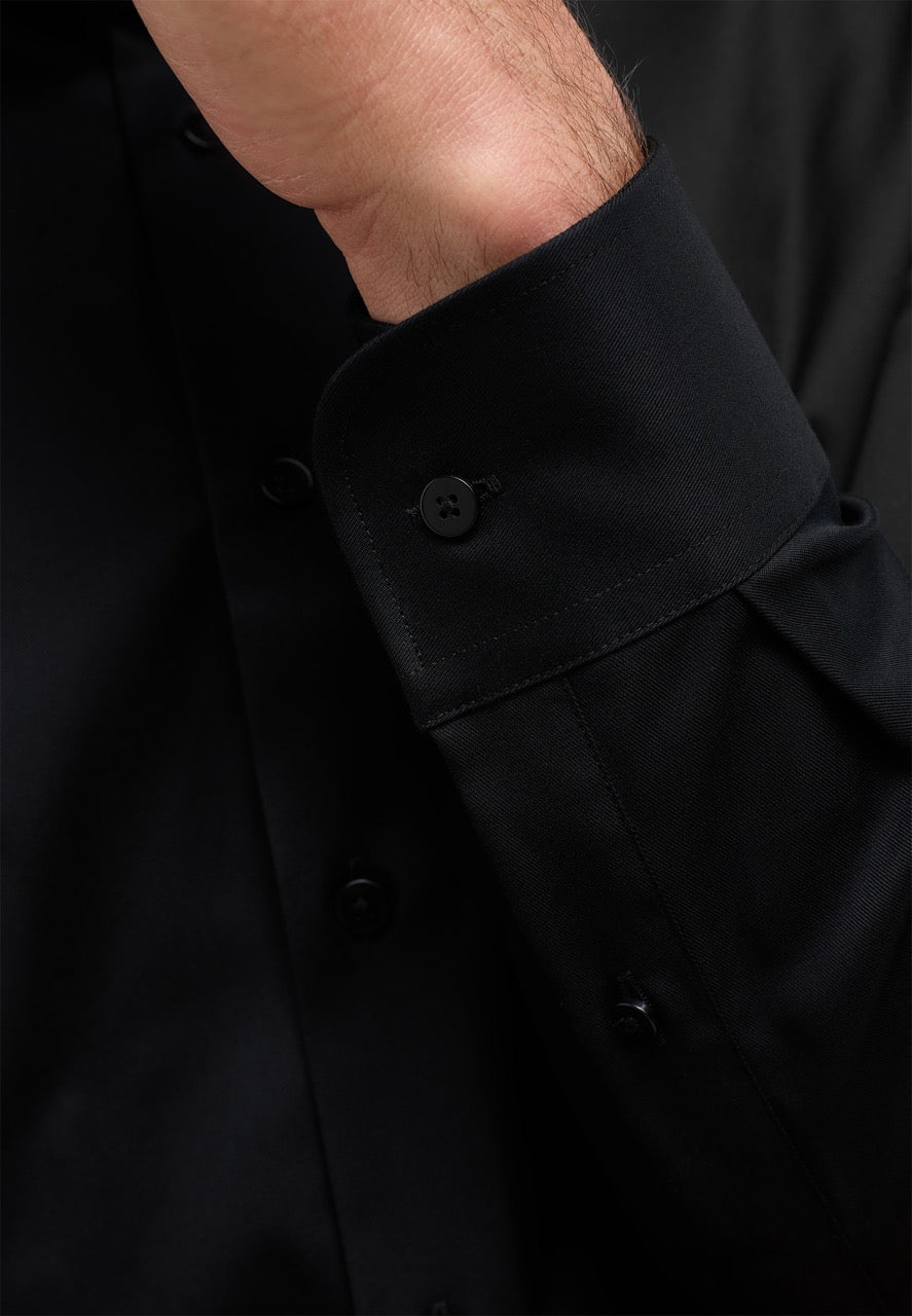Basic slim shirt l/s F182 Black