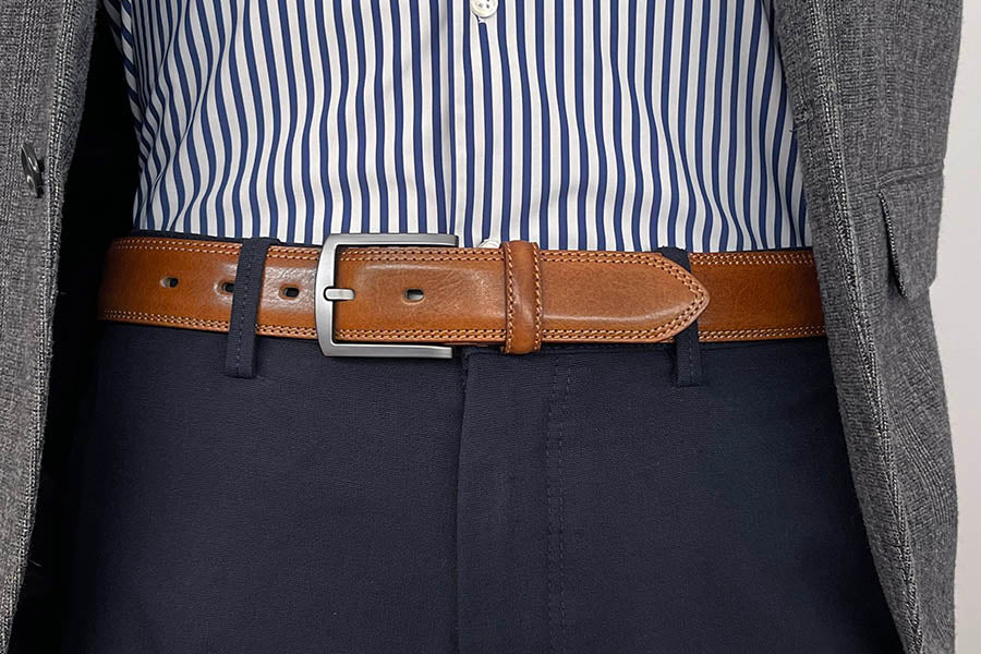 Leather belt Cognac