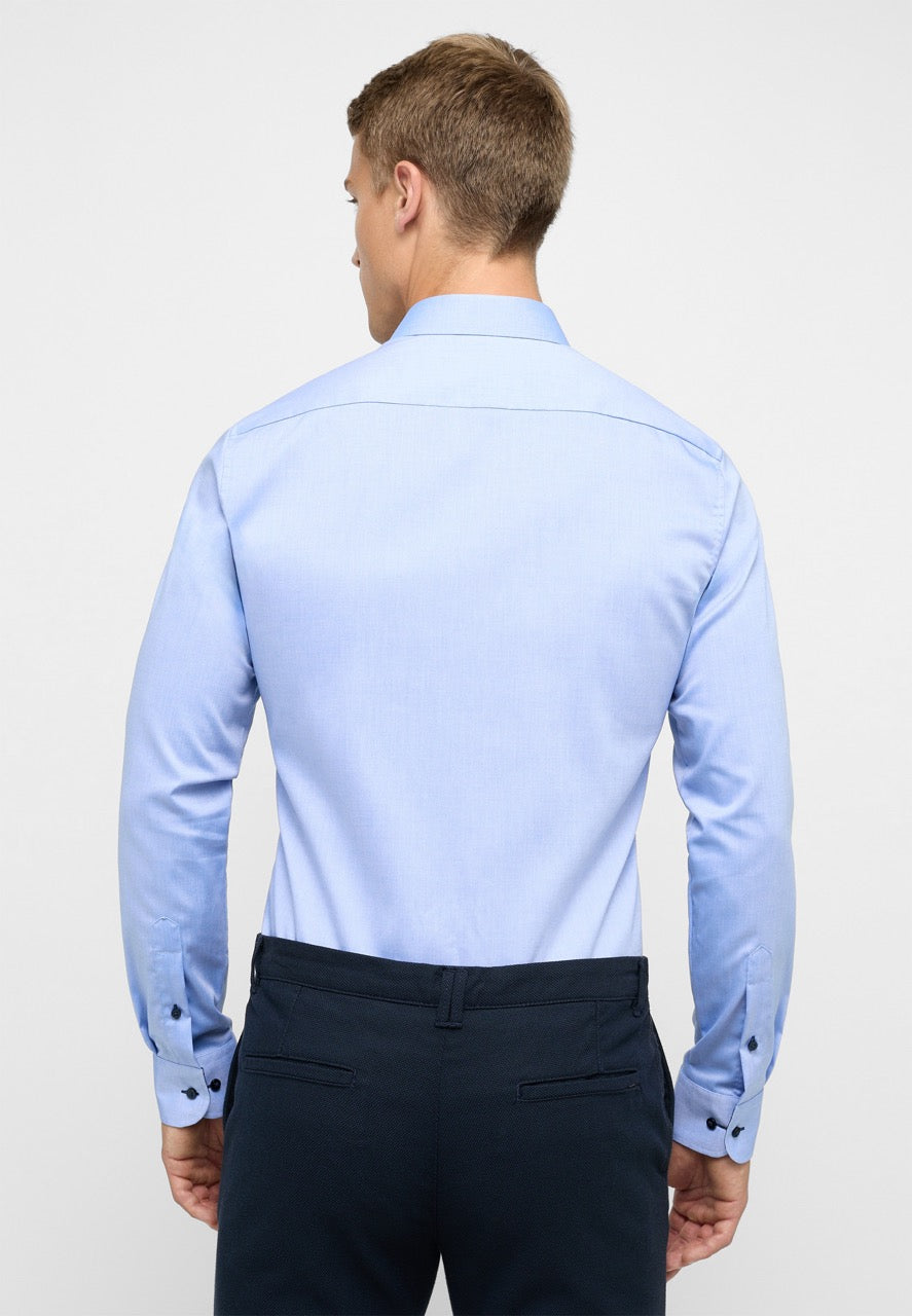 Basic slim shirt l/s F132 Blue