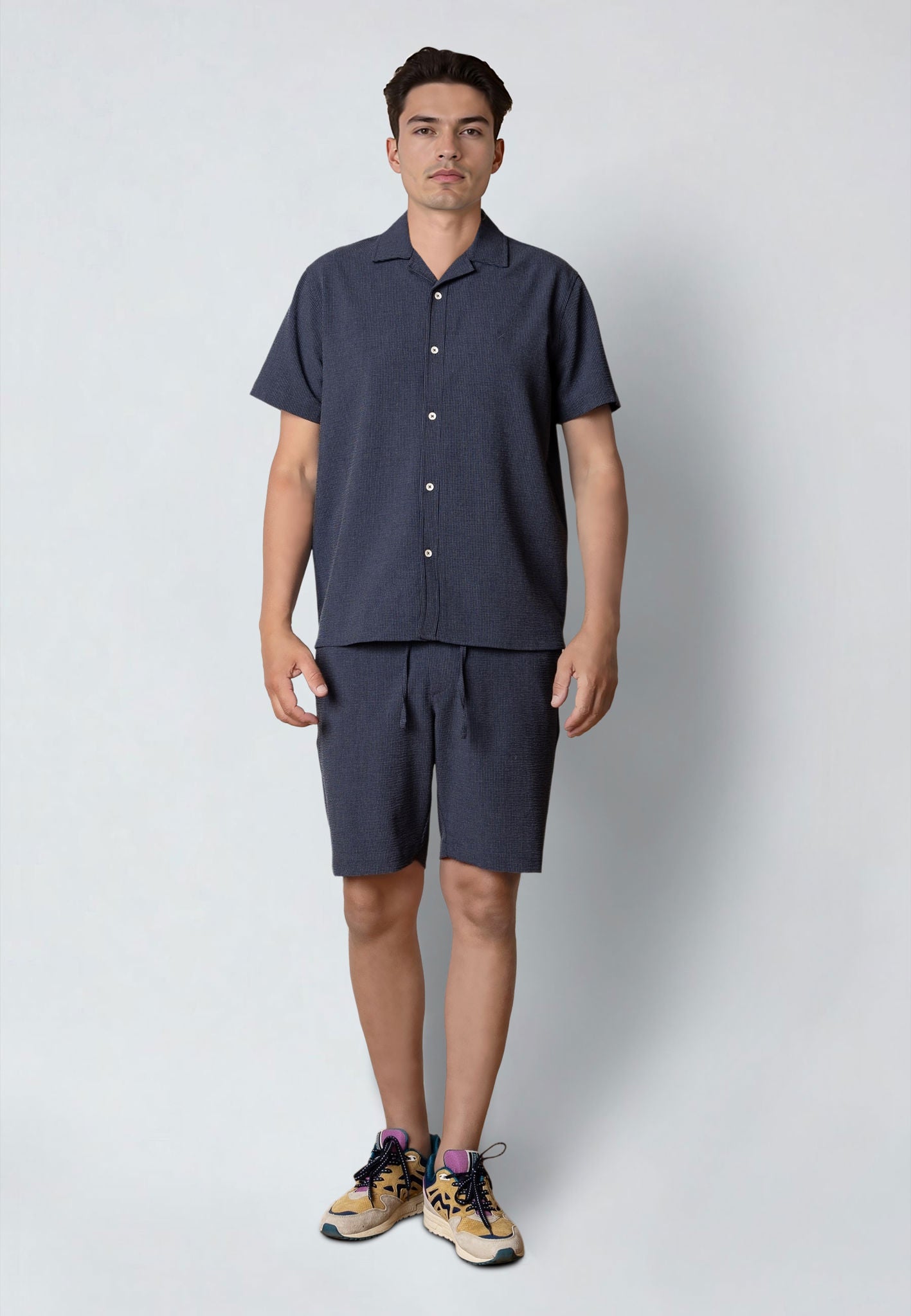 Barcelona Erico Striped Shorts Navy