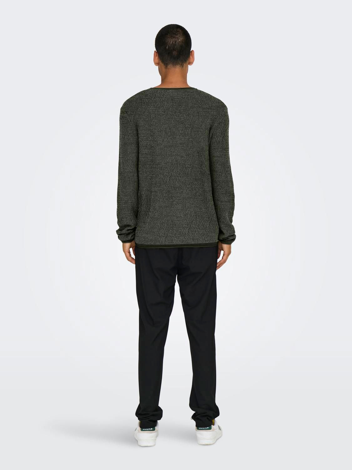 Onseric Reg 12 Struc Crew Knit Noos Rosin W. Castor Gray