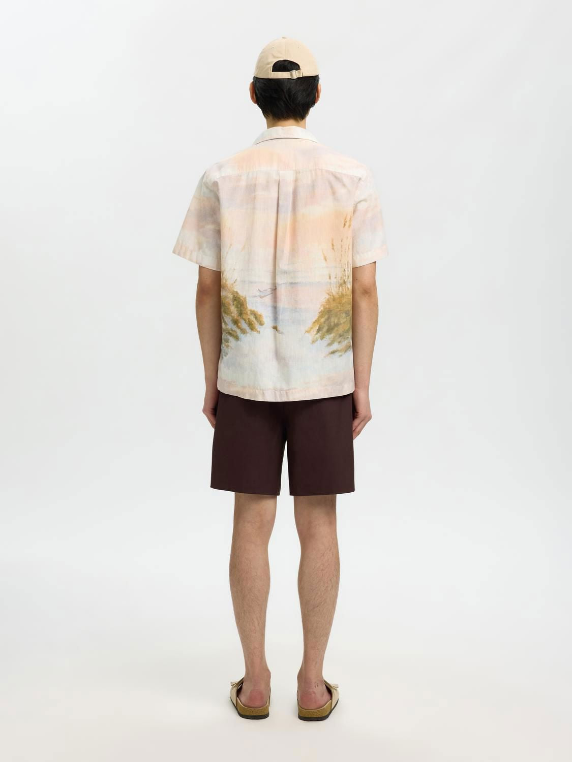 Slhregkelso Sunset Ss Shirt Dusty Blue Boat