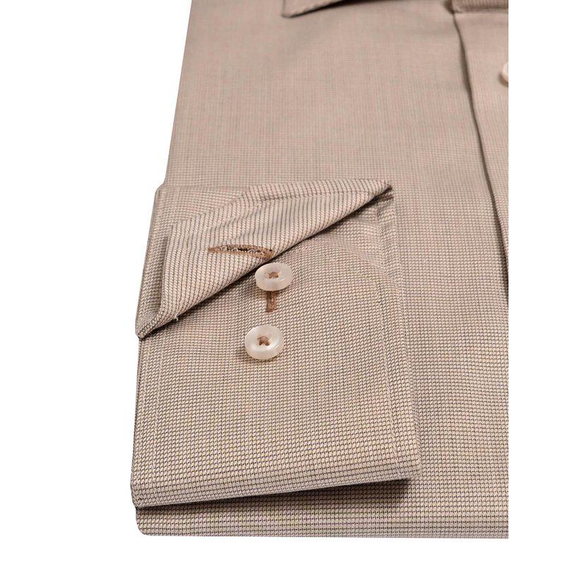 Slim Fit Skjorte – Beige Struktur 024 Champagne Beige Plain