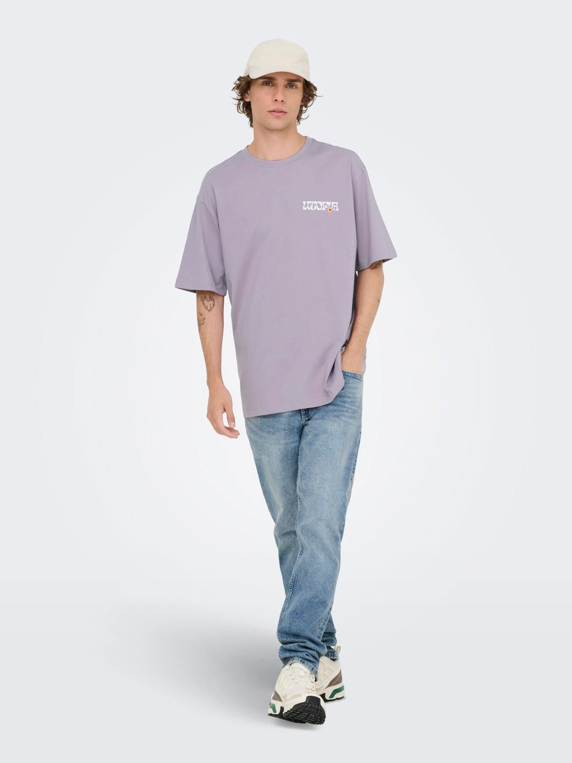 Onsfrank Rlx Ss Tee Noos Lavender Gray Lisboa