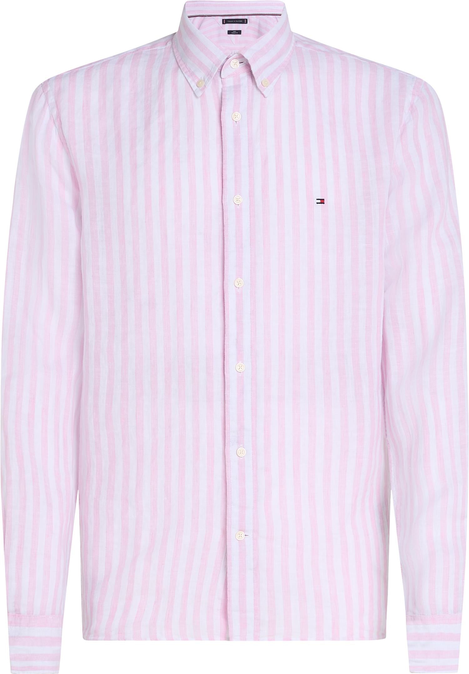 LINEN ESSENTIAL STRIPE RF SHIRT Classic Pink / Stripe