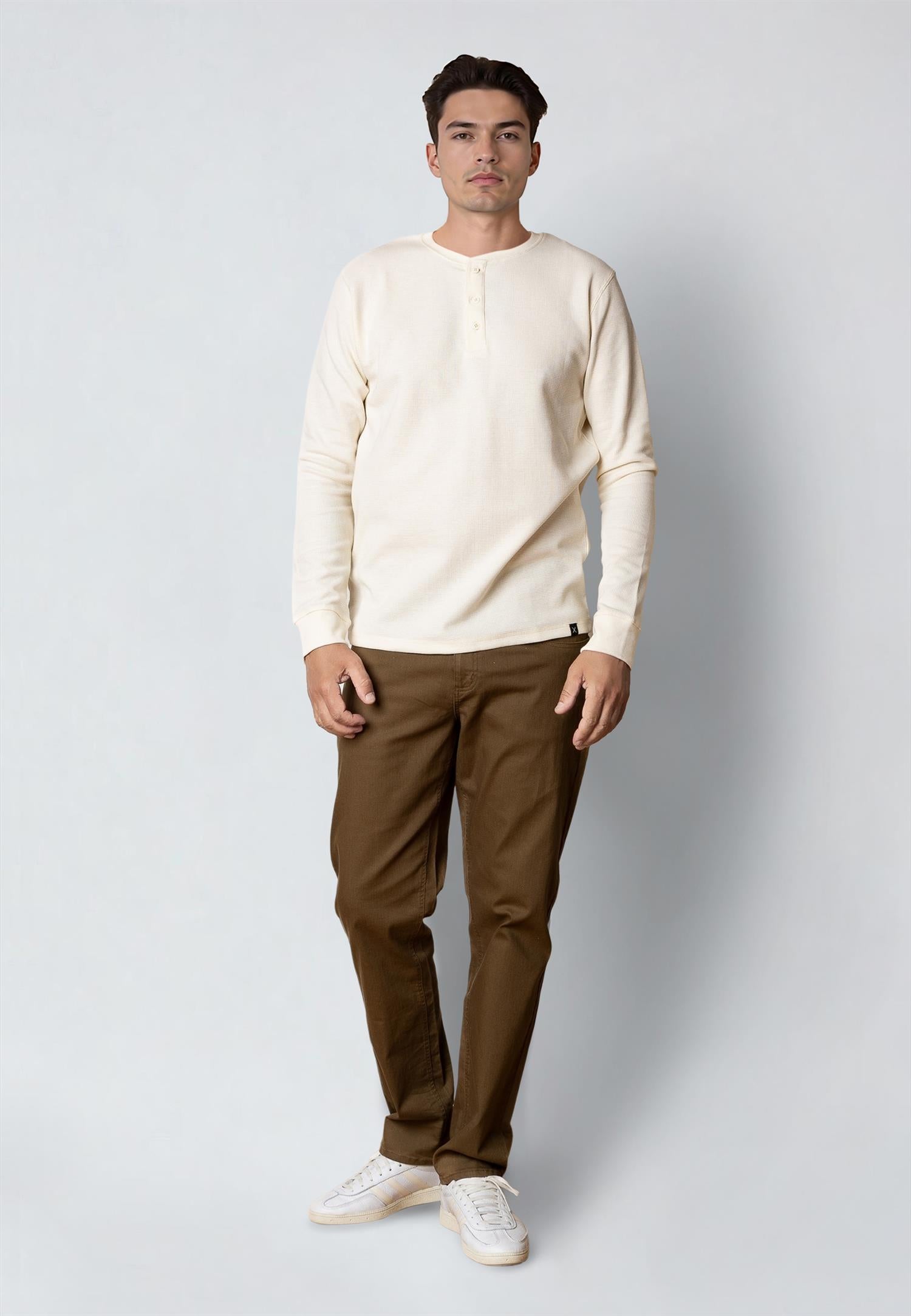 Cal L/S grandad Ecru Mel