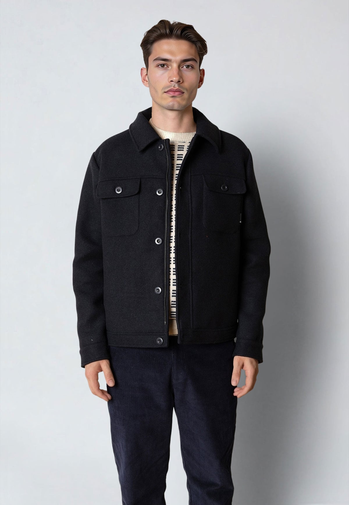Luke Wool Jacket Dark Navy