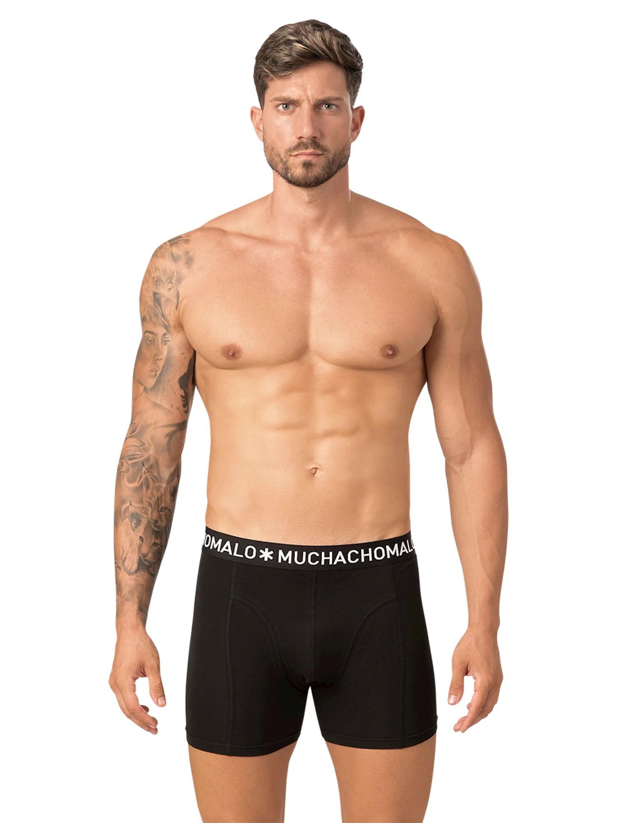 1010 2pk Solid Boxer 02 Black