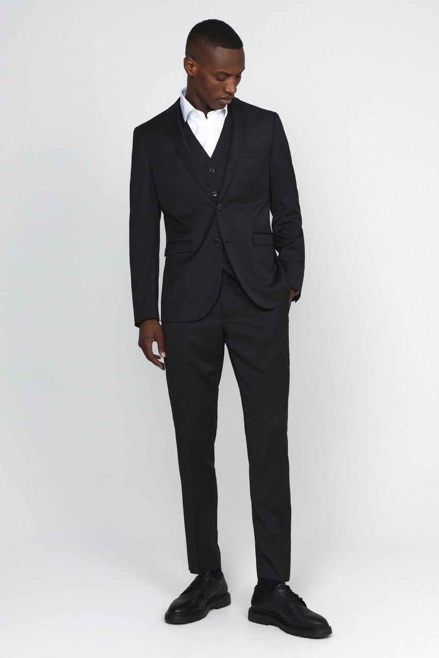 Breck Stretch Suit Vest Black