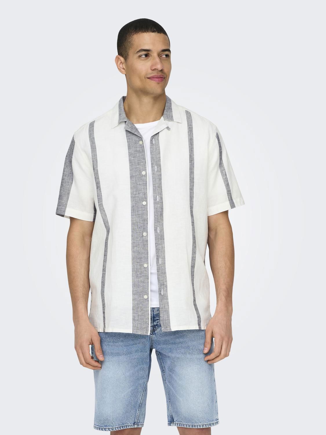 Onscaiden Life Stripe Res Linenblendnoos Cloud Dancer