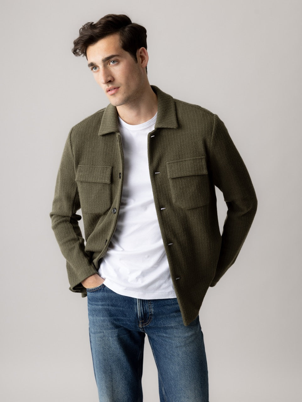 Mmgaustin Knit Overshirt Grape Leaf