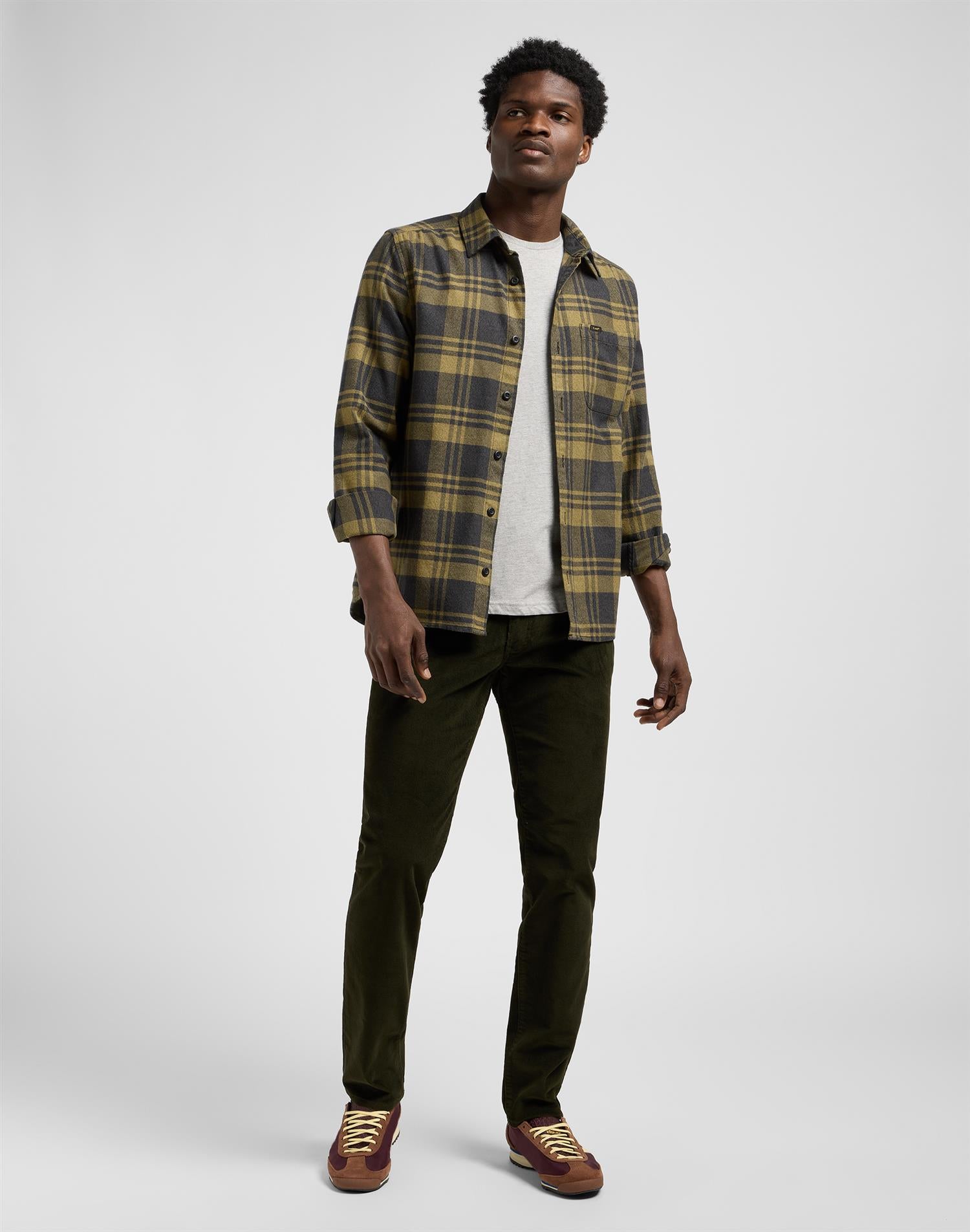 Leesure shirt moss garden jasper Green Check