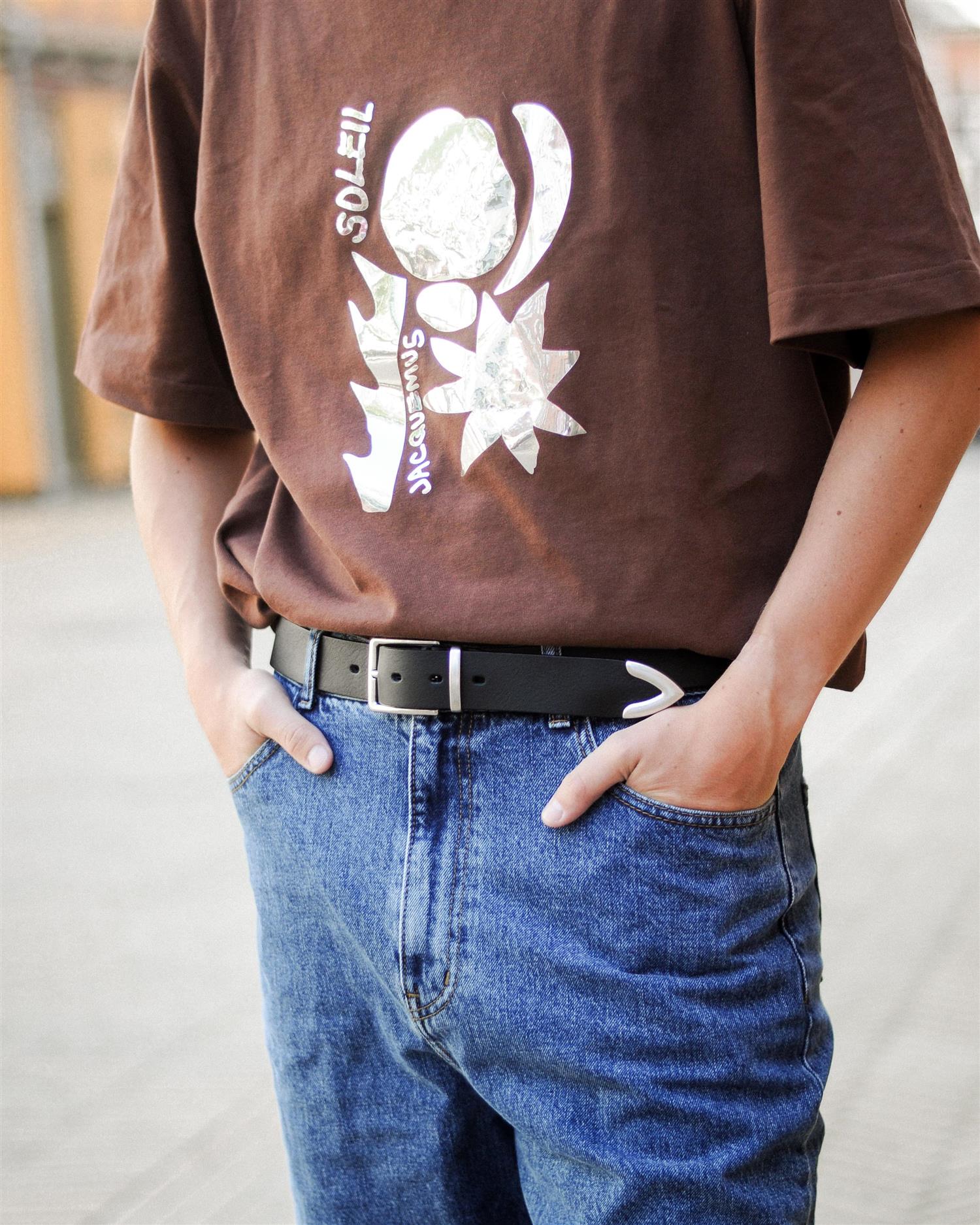 Leather belt Black