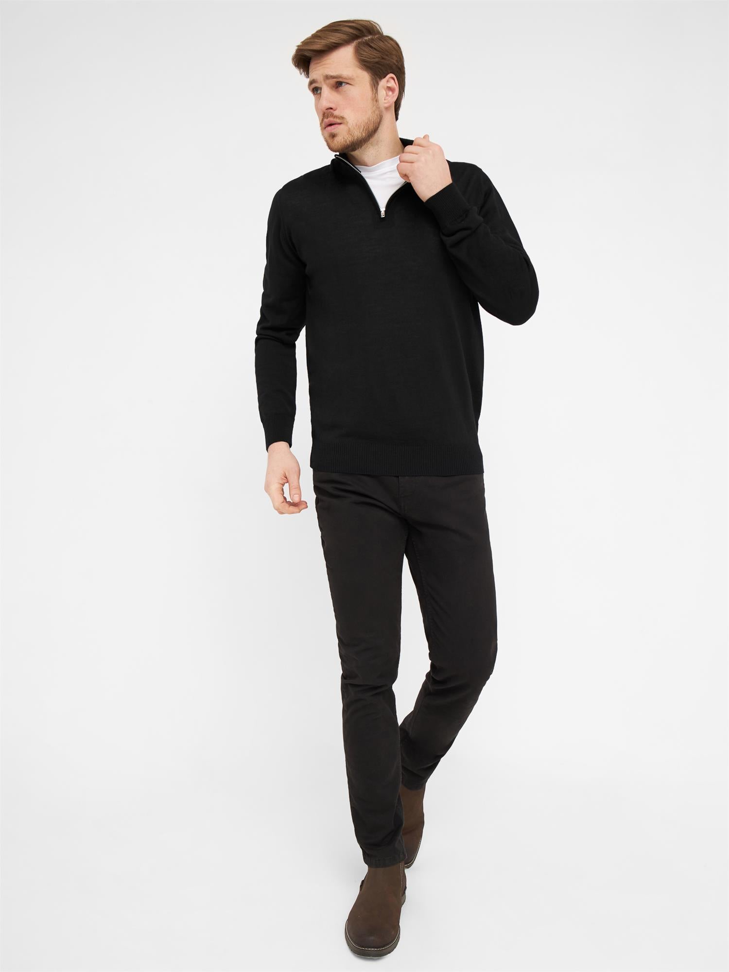 Milan pullover 1/4 zip Black