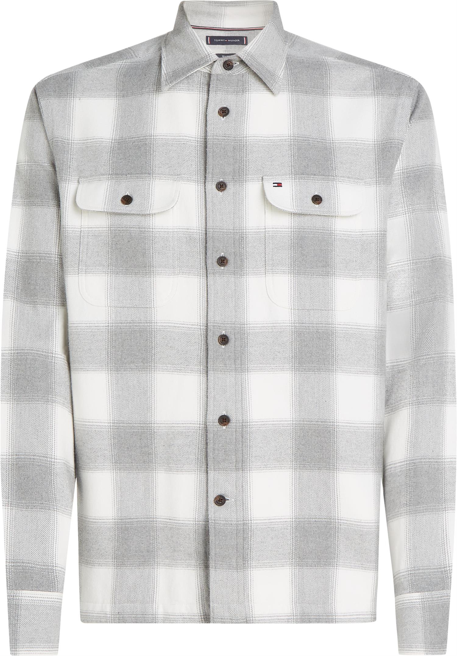 Flannel Check Shirt Jacket Light Grey Htr / Check