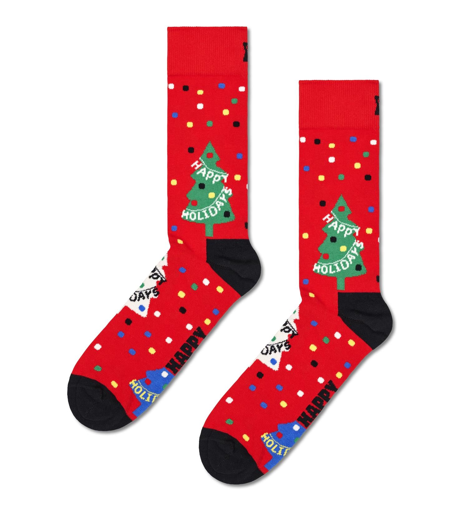 Happy Holidays Sock Red