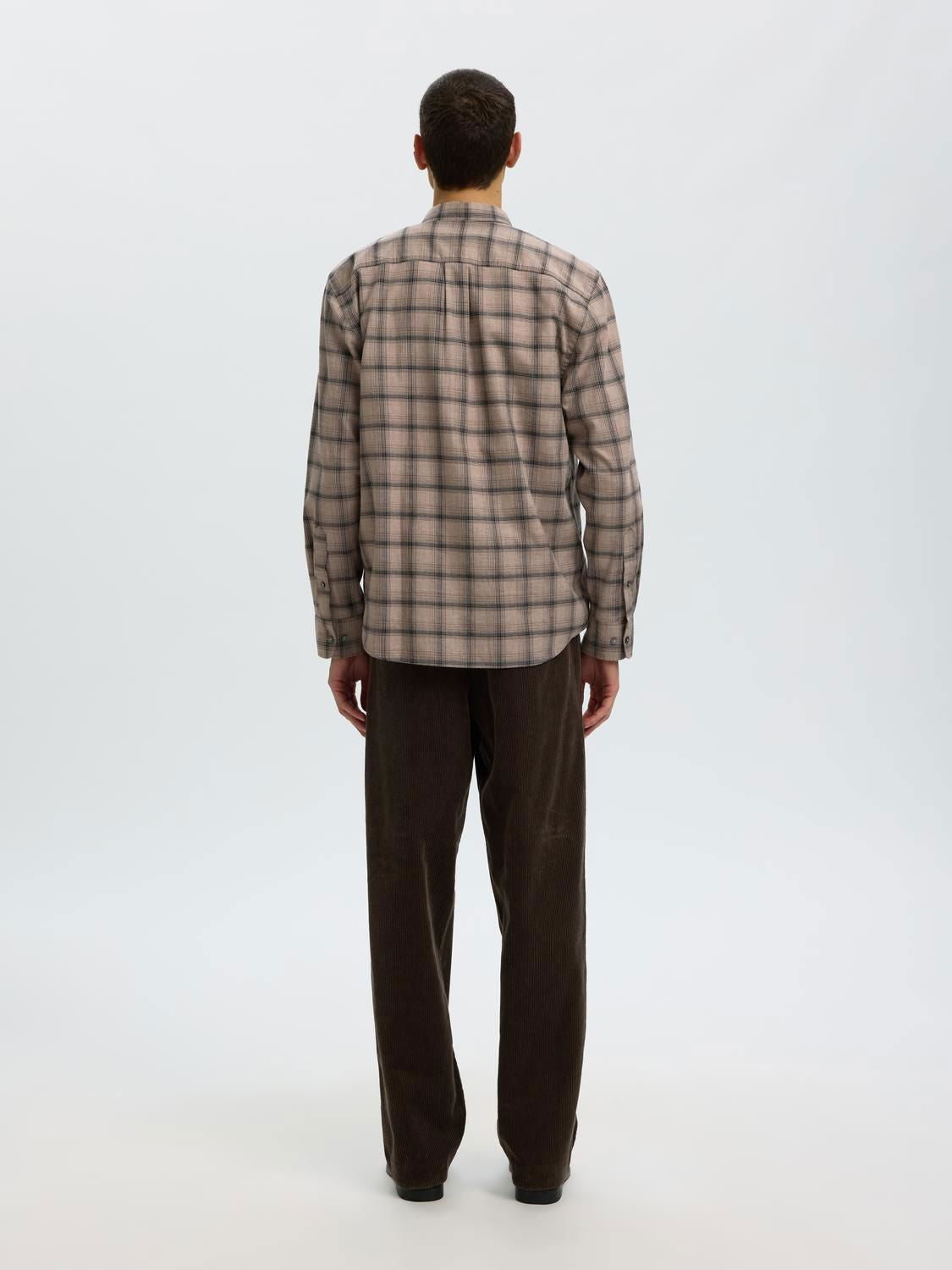 Slmcole-Jay Reg Melange Ls Shirt Noos Cornstalk Black