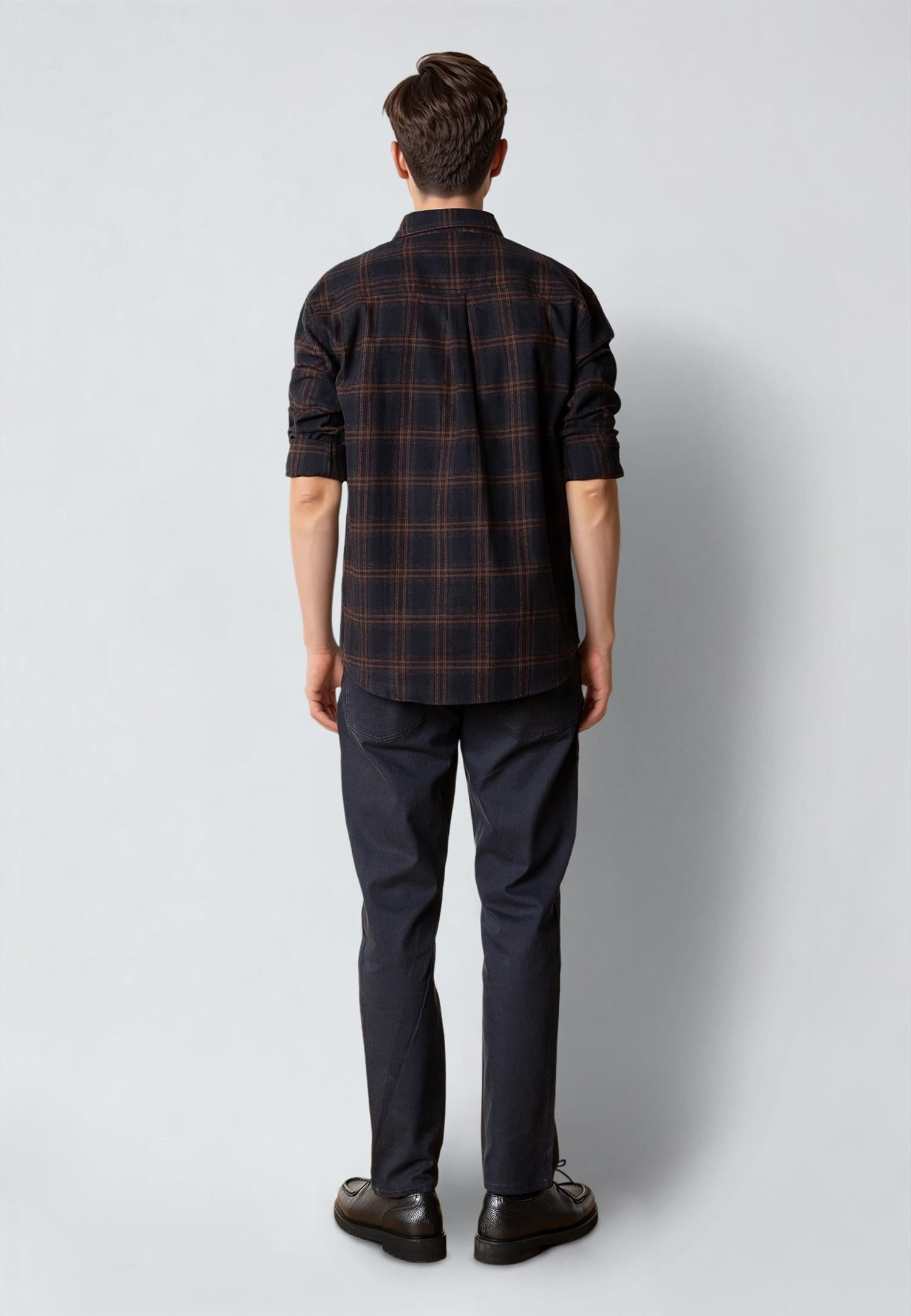Dylan Checked Flannel Shirt Dark Navy 04