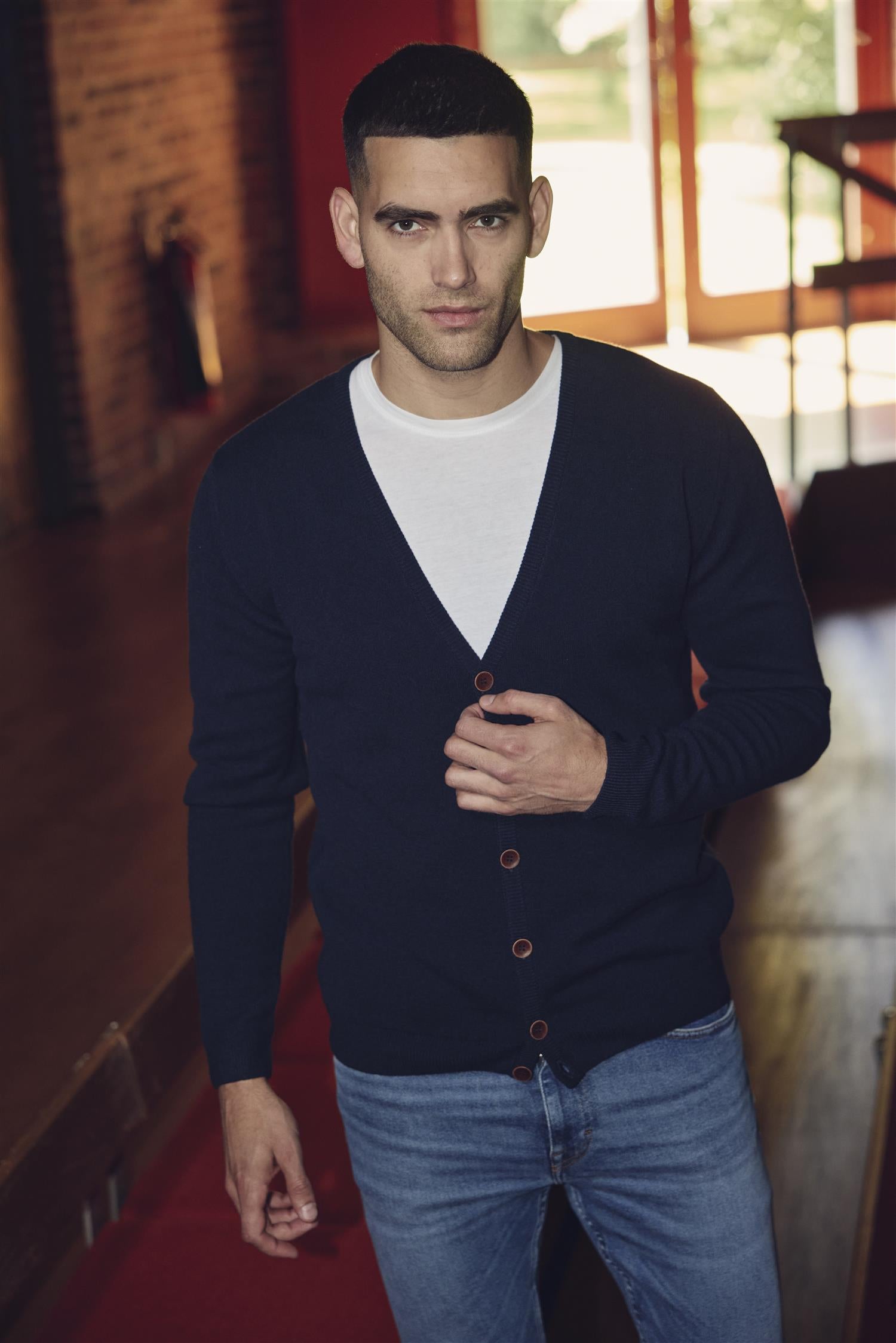Wexford v-neck cardigan Blå