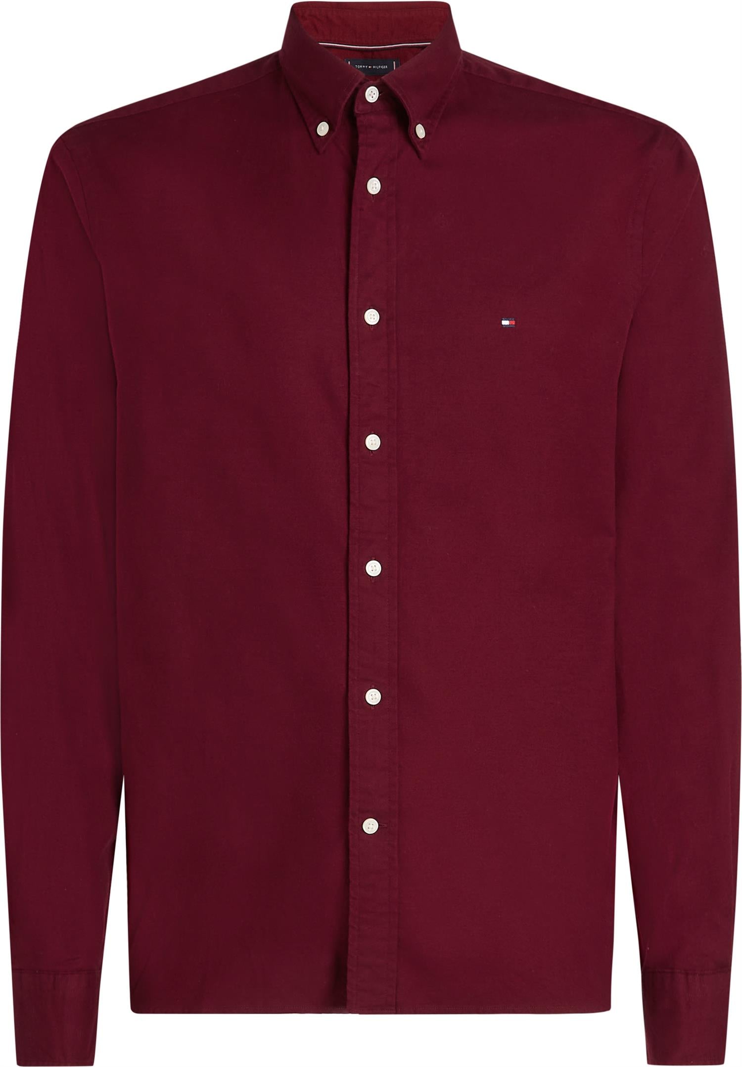 Flex Flannel Solid Rf Shirt Deep Rouge