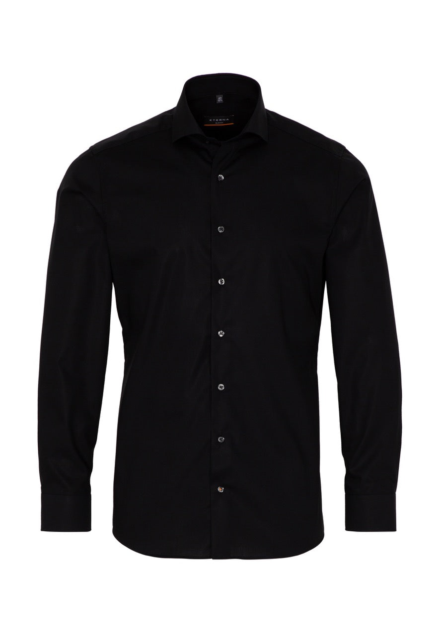 Basic slim shirt l/s F170 Black Black