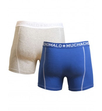 1010 2pk Solid Boxer 37 Grey/Blue