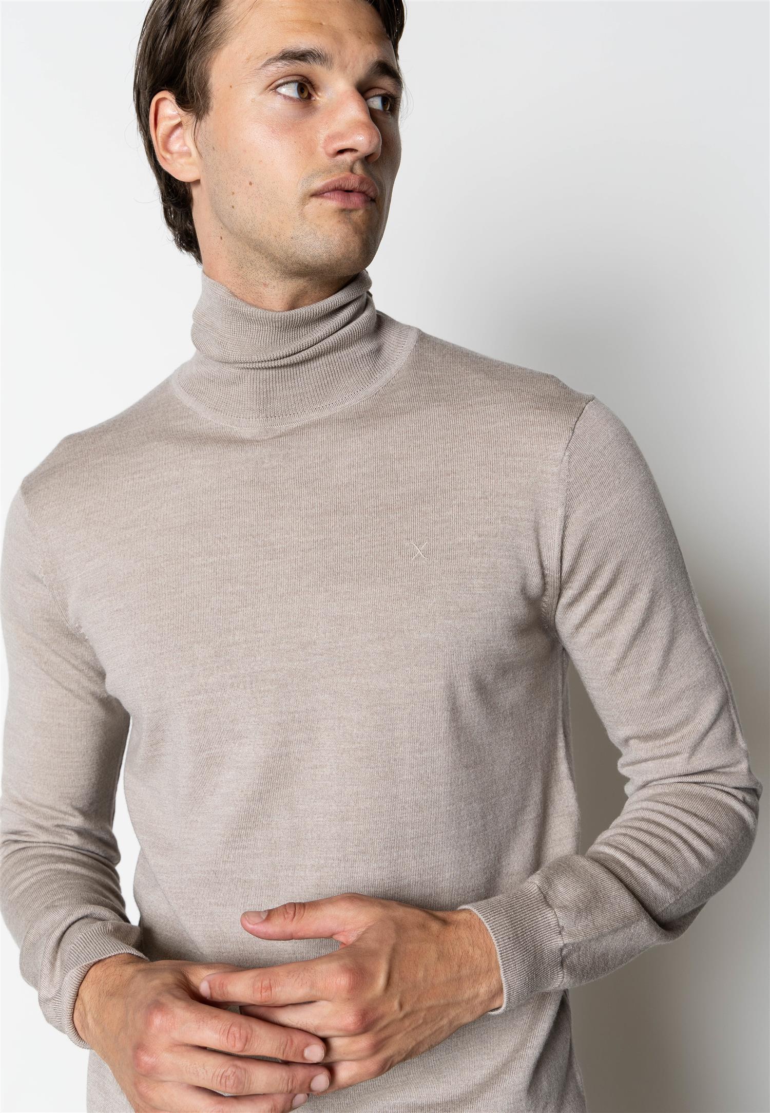 Alfredo merino rollneck knit Ecru Melange