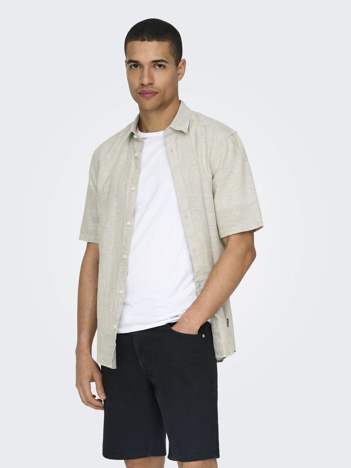 Onscaiden Life Ss Solid Linen Blend Noos Chinchilla