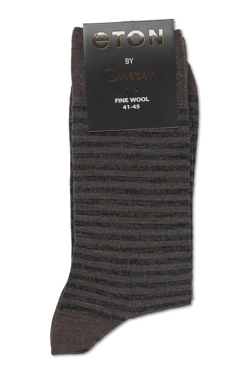 Eton Fine Wool Small Stripes Brown/Black