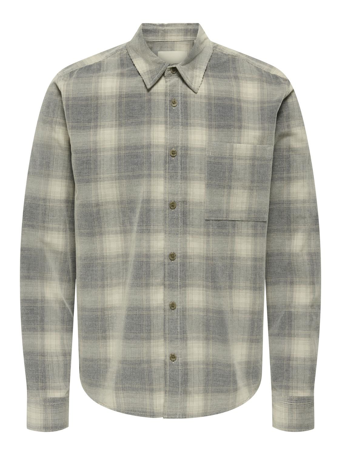 Onswilliam Cord Ls Shirt Blue Nights Falcon/Silver Lining