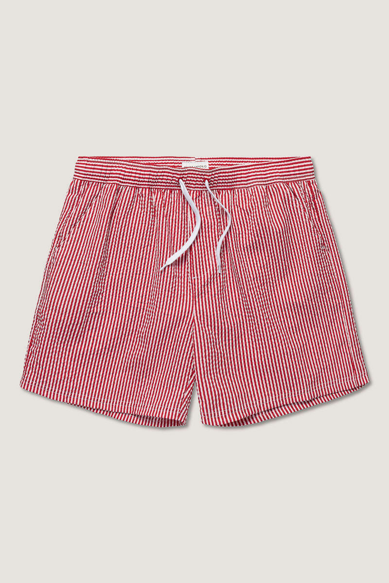 Seersucker Swimshort Red/White