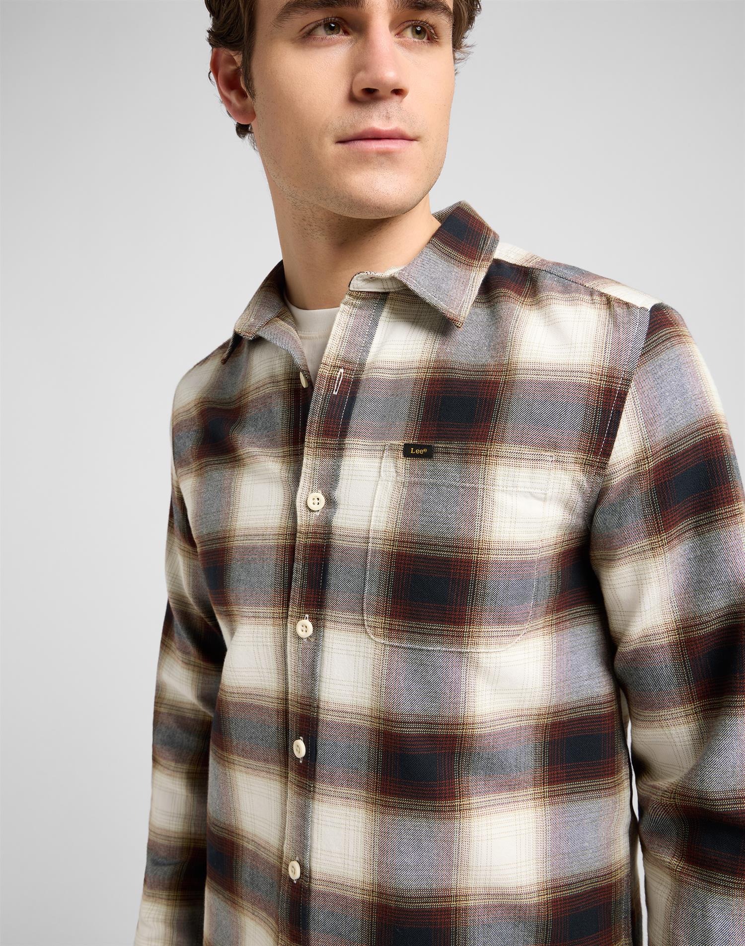 Leesure shirt Brentwood plaid White Mix