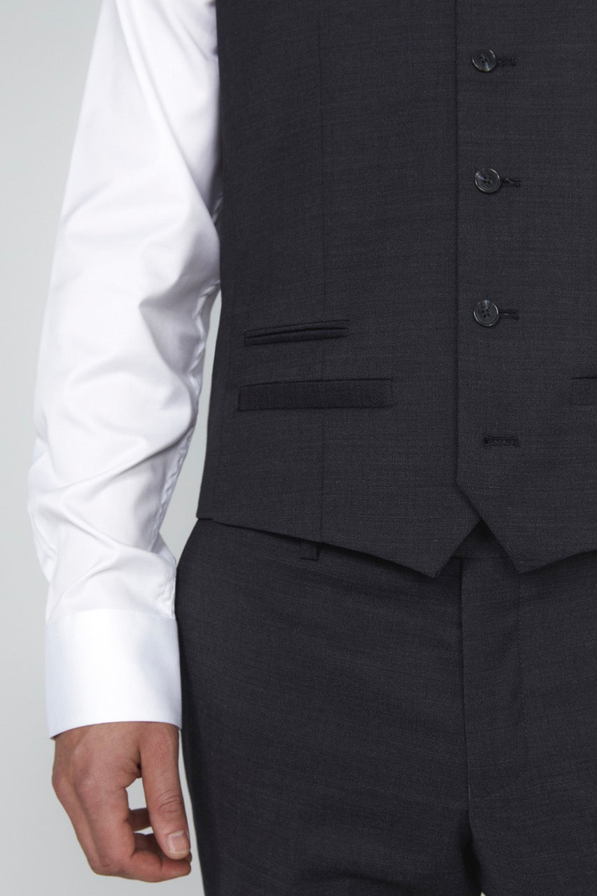 Breck Stretch Suit Vest Forged Iron